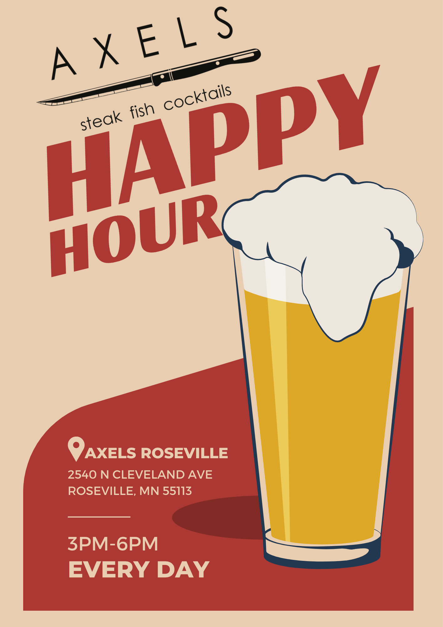 Happy Hour - Daily 3-6 PM